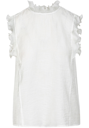 Toppar - Top with ruffles – White